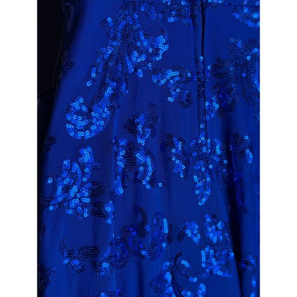 City Studio Royal Blue Draped Front Fit and Flare Dress 5 6 NWT - Picture 7 of 8